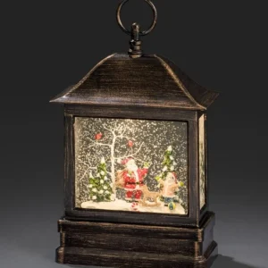Konstsmide, guirlandes lumineuses de Noël Lanterne Père Noël Sous LÀ Neige Avec Enfant, 25 Cm
