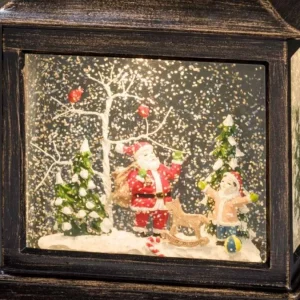 Konstsmide, guirlandes lumineuses de Noël Lanterne Père Noël Sous LÀ Neige Avec Enfant, 25 Cm