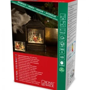 Konstsmide, guirlandes lumineuses de Noël Lanterne Père Noël Sous LÀ Neige Avec Enfant, 25 Cm