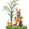 Hubrig, figurines pour enfant Lapin De Paques En Bois Avec Corbeille A Oeufs