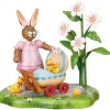 Hubrig, figurines pour enfant Lapin De Paques En Bois Avec Poussins Dans Landau