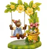 Hubrig, figurines pour enfant Lapin De Paques En Bois Et Balancoire Fleurie