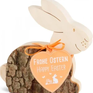 Waldfabrik, photophore en bois et étoile sapin de Noël Lapin En Bois Couche, 9 Cm