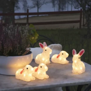 Konstsmide, guirlandes lumineuses de Noël Lapins Lumineux 14 Cm En Acrylique, 40 Diodes Blanc Chaud