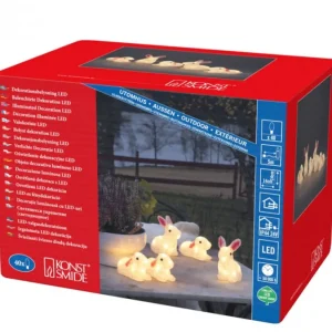 Konstsmide, guirlandes lumineuses de Noël Lapins Lumineux 14 Cm En Acrylique, 40 Diodes Blanc Chaud