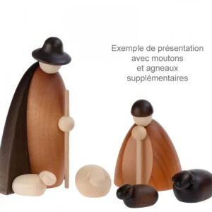 Köhler, Père Noël en bois Les Bergers Et Les Moutons, 12 Cm