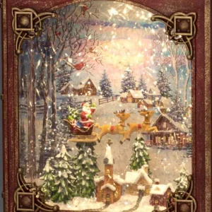 Konstsmide, guirlandes lumineuses de Noël Livre De Noël Lanterne À Neige, Père Noël Dans Un Traineau