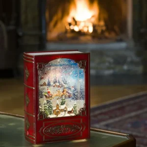 Konstsmide, guirlandes lumineuses de Noël Livre De Noël Lanterne À Neige, Père Noël Dans Un Traineau