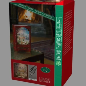 Konstsmide, guirlandes lumineuses de Noël Livre De Noël Lanterne À Neige, Père Noël Dans Un Traineau