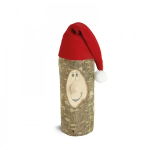 Waldfabrik, photophore en bois et étoile sapin de Noël Lutin Père Noël En Bois Avec Bonnet Rouge, 10 Cm