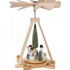 Frank Weber Manège De Noël En Bois Bonhommes De Neige