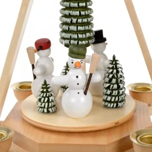 Frank Weber Manège De Noël En Bois Bonhommes De Neige