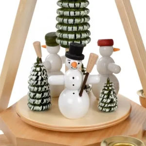 Frank Weber Manège De Noël En Bois Bonhommes De Neige