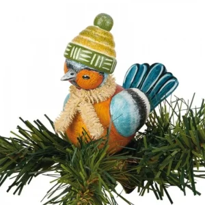 Hubrig, figurines pour enfant Oiseau Décoratif A Clipser Sur Branche, Pinson