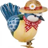 Hubrig, figurines pour enfant Oiseau Décoratif, Mesange Bleue Et Noeud Rouge, 6 Cm