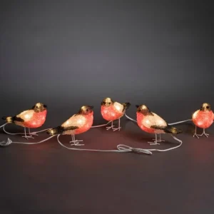 Konstsmide, guirlandes lumineuses de Noël Oiseaux Lumineux Led, 5 Rouge-Gorge