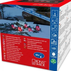 Konstsmide, guirlandes lumineuses de Noël Oiseaux Lumineux Led, 5 Rouge-Gorge