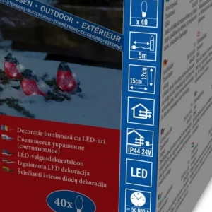Konstsmide, guirlandes lumineuses de Noël Oiseaux Lumineux Led, 5 Rouge-Gorge