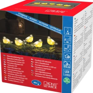 Konstsmide, guirlandes lumineuses de Noël Oiseaux Lumineux Led En Acrylique, 5 Chardonnerets