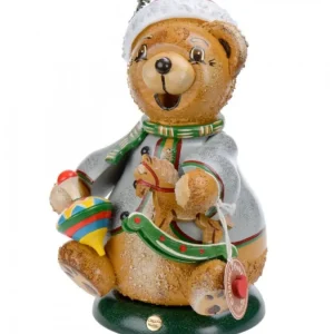 Hubrig, figurines pour enfant Ourson Brule-Encens Avec Cheval De Bois Et Toupie