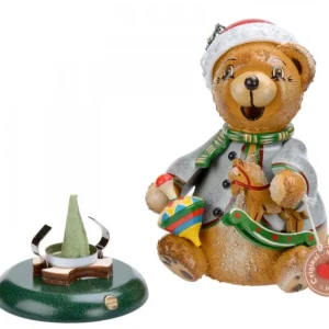 Hubrig, figurines pour enfant Ourson Brule-Encens Avec Cheval De Bois Et Toupie