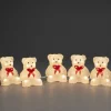 Konstsmide, guirlandes lumineuses de Noël Oursons Lumineux A Led En Acrylique Avec Ruban Rouge, 12 Cm