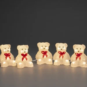 Konstsmide, guirlandes lumineuses de Noël Oursons Lumineux A Led En Acrylique Avec Ruban Rouge, 12 Cm