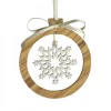 Waldfabrik, photophore en bois et étoile sapin de Noël Pendentif En Bois D'Olivier 7Cm, Motif Cristal De Neige N°2