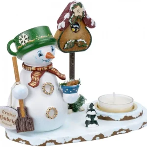 Hubrig, figurines pour enfant Personnage Porte Encens Bonhomme De Neige Avec Bougeoir