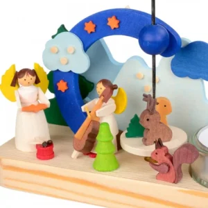 Graupner, décoration de sapin de Noël, Déco Noël enfant Petit Carrousel En Bois Anges Musiciens