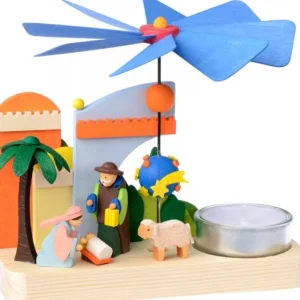 Graupner, décoration de sapin de Noël, Déco Noël enfant Petit Carrousel En Bois Crèche De Noël