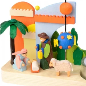 Graupner, décoration de sapin de Noël, Déco Noël enfant Petit Carrousel En Bois Crèche De Noël