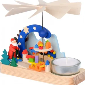 Graupner, décoration de sapin de Noël, Déco Noël enfant Petit Carrousel En Bois Père Noël Et Jouets