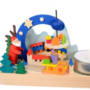 Graupner, décoration de sapin de Noël, Déco Noël enfant Petit Carrousel En Bois Père Noël Et Jouets