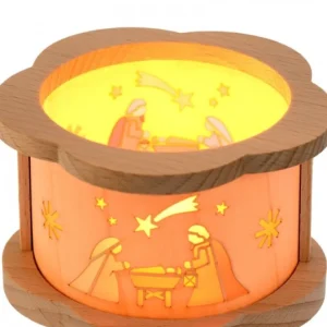 Richard Glasser, Pyramides de Noël allemandes Petit Photophore En Bois Crèche De Noël