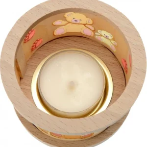 Richard Glasser, Pyramides de Noël allemandes Petit Photophore En Bois, Famille Oursons