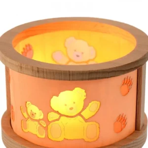 Richard Glasser, Pyramides de Noël allemandes Petit Photophore En Bois, Famille Oursons