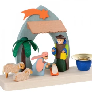 Graupner, décoration de sapin de Noël, Déco Noël enfant Petite Crèche De Noël Pour Enfant Avec Bougeoir