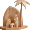Schalling, crèche moderne Petite Crèche Moderne En Bois Avec Un Palmier Et La Nativite