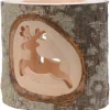 Waldfabrik, photophore en bois et étoile sapin de Noël Photophore En Bois Avec 2 Motifs En Bois Cisele, Renne