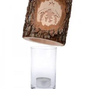 Waldfabrik, photophore en bois et étoile sapin de Noël Photophore En Bois Cisele, Crèche De Noël Et Etoile