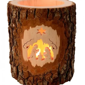 Waldfabrik, photophore en bois et étoile sapin de Noël Photophore En Bois Cisele, Crèche De Noël Et Etoile