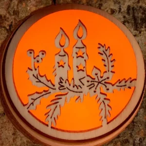 Waldfabrik, photophore en bois et étoile sapin de Noël Photophore En Bois, Motif Bougies De Noël