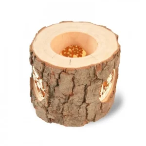 Waldfabrik, photophore en bois et étoile sapin de Noël Photophore En Rondin De Bois Avec 3 Motifs Nature