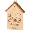 Waldfabrik, photophore en bois et étoile sapin de Noël Plaque De Porte En Bois A Suspendre "Joyeux Noël"