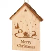 Waldfabrik, photophore en bois et étoile sapin de Noël Plaque De Porte En Bois A Suspendre "Merry Christmas"