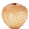 Waldfabrik, photophore en bois et étoile sapin de Noël Pomme En Bois Poli, 6,5 Cm