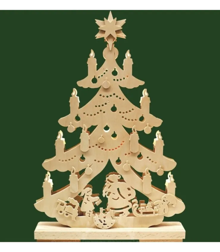 Ratags, décos de Noël lumineuses en bois Père Noël Et Rennes Dans Sapin De Noël Led En Bois