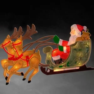 Konstsmide, guirlandes lumineuses de Noël Père Noël Lumineux Avec Rennes Et Traineau