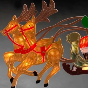 Konstsmide, guirlandes lumineuses de Noël Père Noël Lumineux Avec Rennes Et Traineau